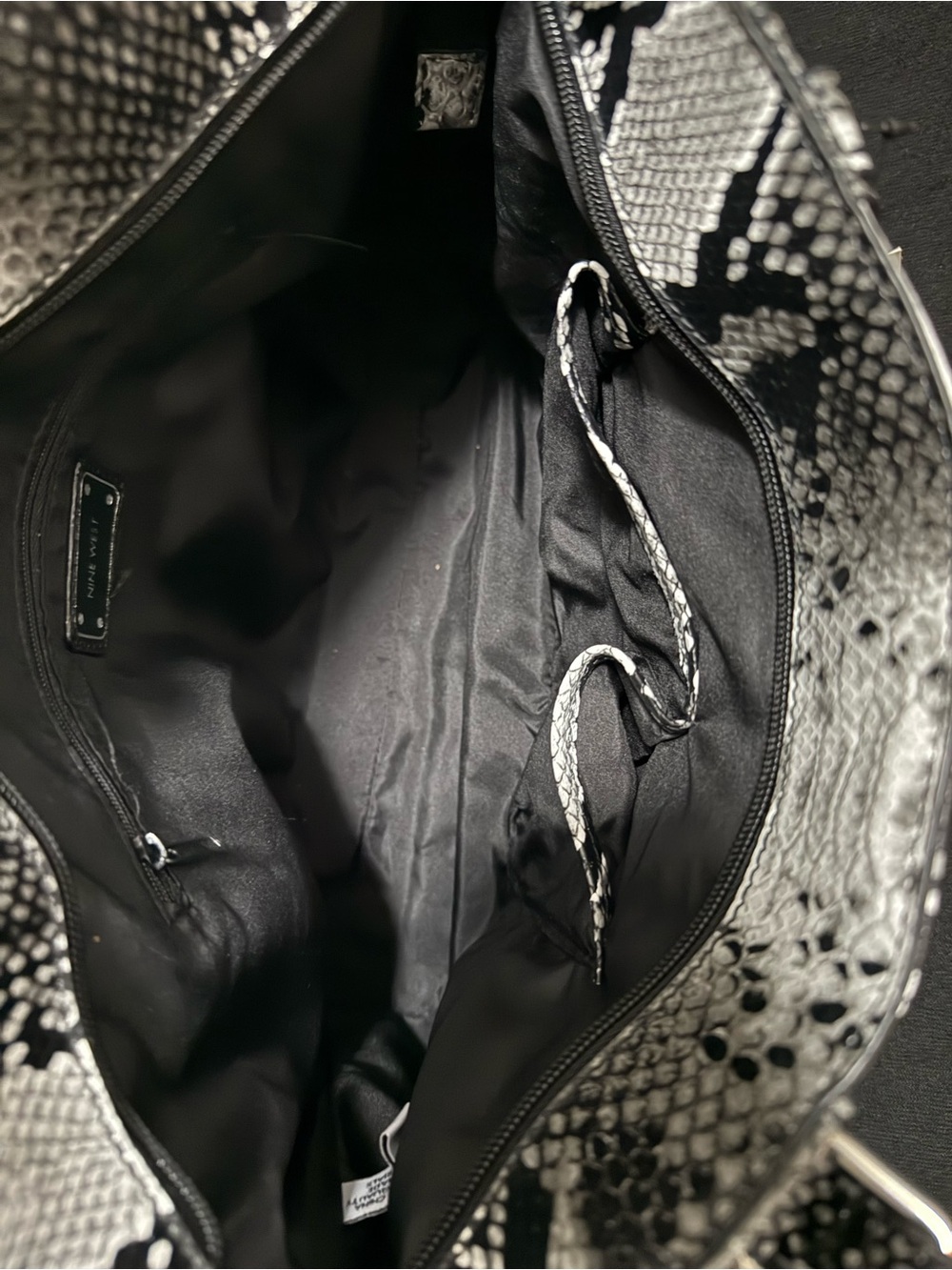 Black & White Snakeskin Tote Bag